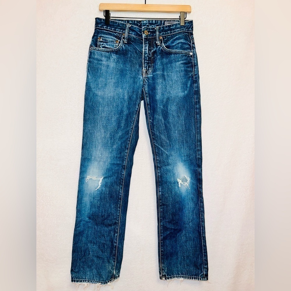 Men's Bonobos Dark Wash Denim Straight Leg Relaxed Fit Jeans size 28X30